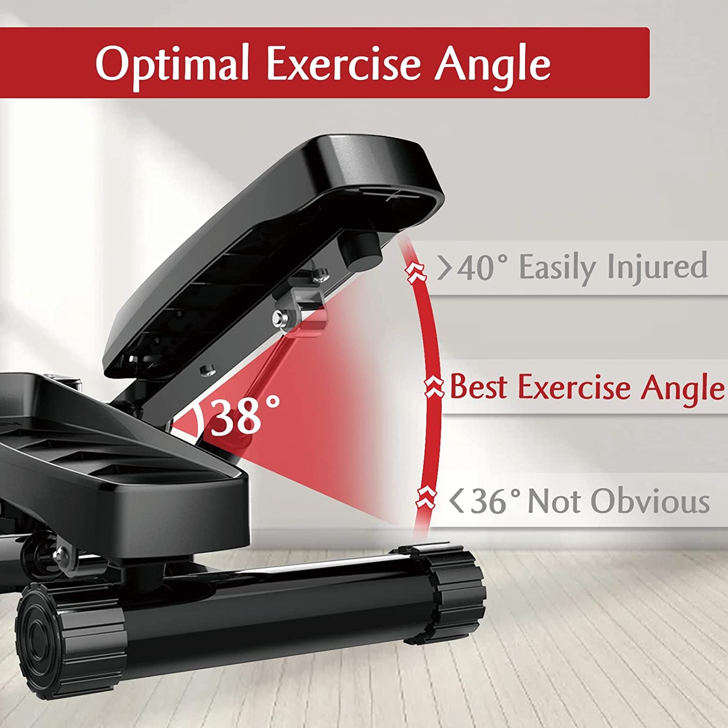 Full Body Stair Stepper Exercise Kit (Mini Stepper with LCD Monitor, Resistance Bands and Floor Mat)